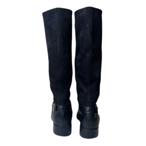 COLE HAAN Adler Black Leather Suede Riding Boots - Picture 5 of 14